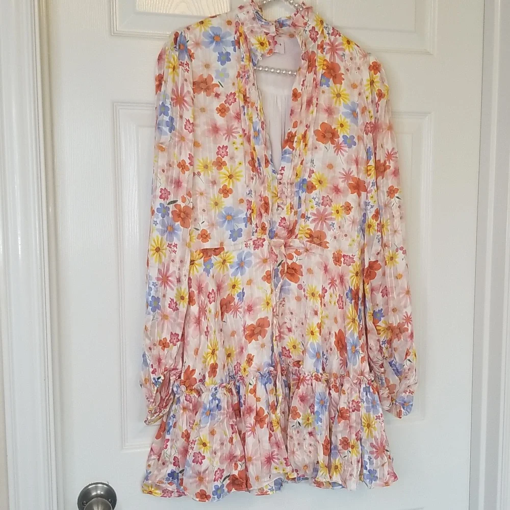 Buddy Love Grace Long Sleeve Shirt Dress Wild Flower Sixe XS - Picture 6 of 15